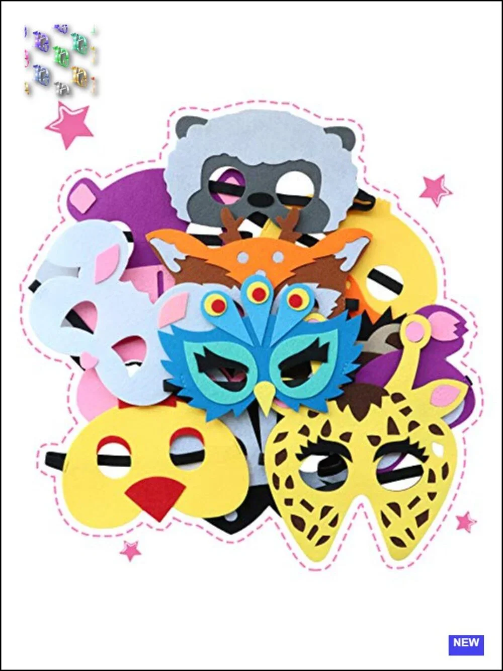 12 Felt Animal Masks for Kids Party Birthday Halloween Costume